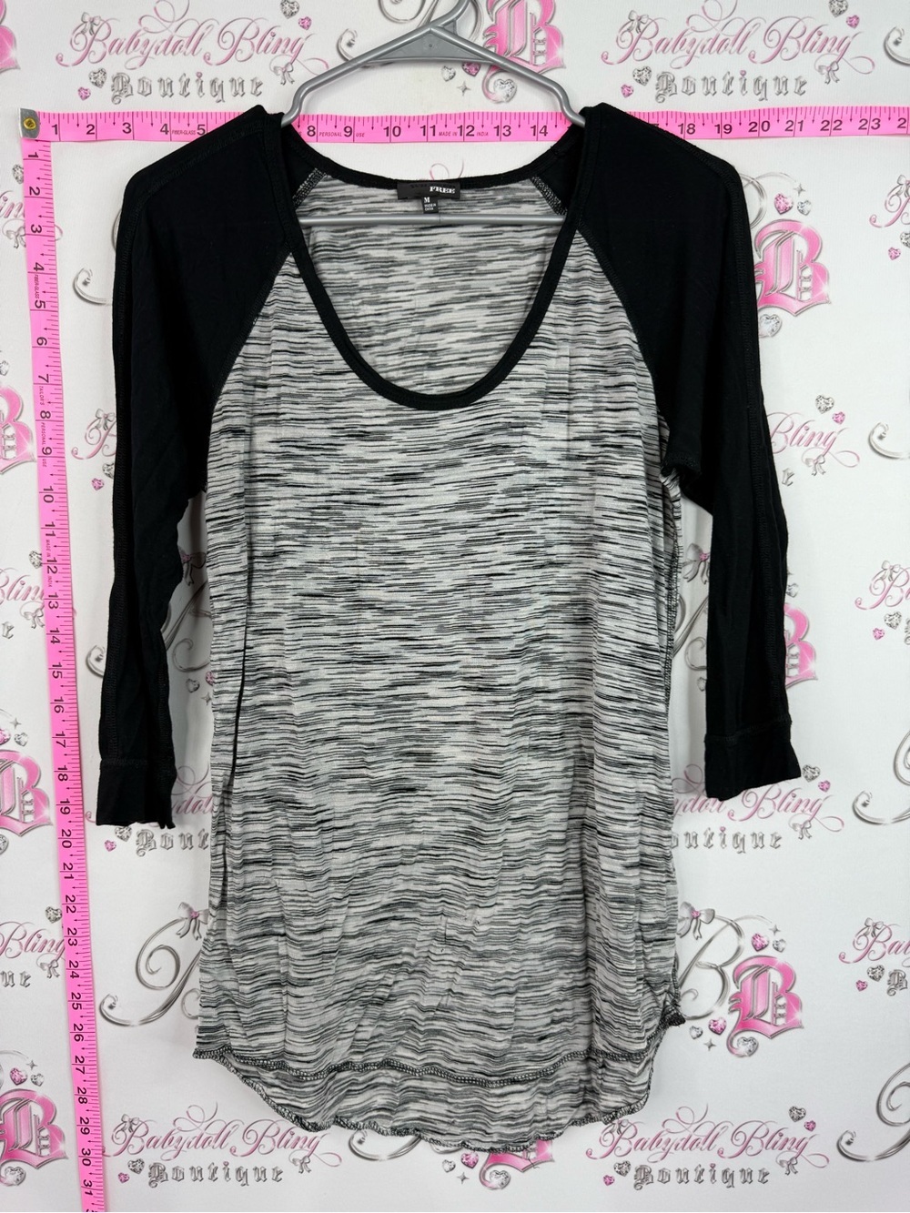 Wilfred free shirt Black and Gray Raglan Long Sleeve Top